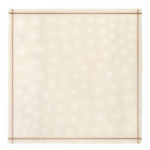 Longchamp La Médaille Longchamp Shawl Ivory | 3682STAMF