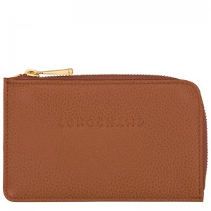 Longchamp Le Foulonné Card Holder Caramel | 1342KVCMX