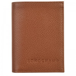 Longchamp Le Foulonné Card Holder Caramel | 0791SOYIC