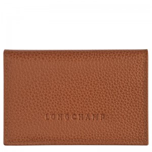 Longchamp Le Foulonné Card Holder Caramel | 9723HWPNK