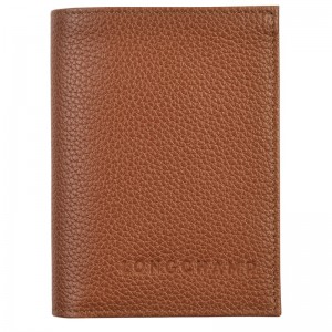 Longchamp Le Foulonné Card Holder Caramel | 4980RKXZP