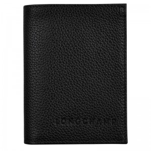 Longchamp Le Foulonné Card Holder Schwarz | 9367WKCTU