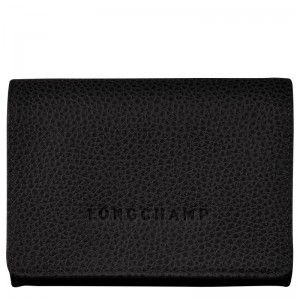 Longchamp Le Foulonné Coin Purse Schwarz | 7095TNQHG