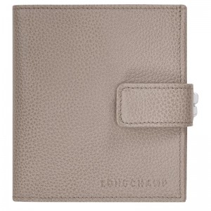 Longchamp Le Foulonné Compact Wallet Turtledove | 6397QPLZH