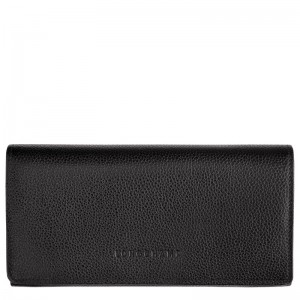 Longchamp Le Foulonné Continental Wallet Schwarz | 6120LKDNB