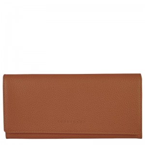 Longchamp Le Foulonné Continental Wallet Caramel | 9375ZBCES