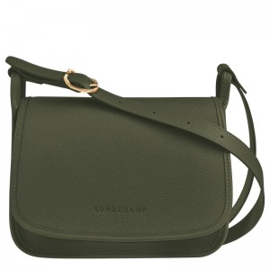 Longchamp Le Foulonné M Crossbody Bag Khaki | 2957JSDET