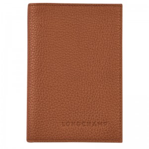 Longchamp Le Foulonné Passport Cover Caramel | 6123JUDPN