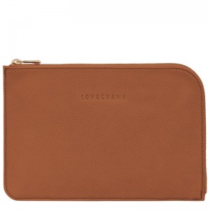 Longchamp Le Foulonné Pouch Caramel | 8392DYZVL