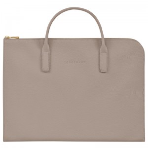 Longchamp Le Foulonné S Briefcase Turtledove | 8501EHAKM