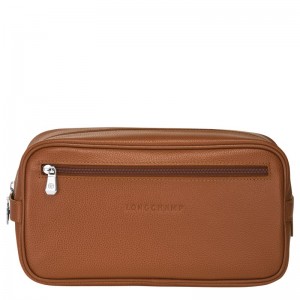 Longchamp Le Foulonné Toiletry Case Caramel | 8093MKQFD