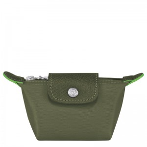 Longchamp Le Pliage Green Coin Purse Forest | 8324ITDXR