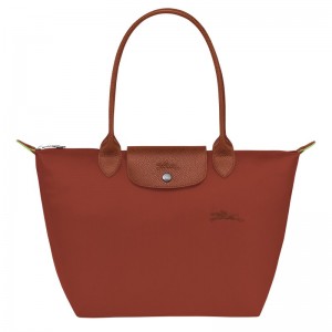 Longchamp Le Pliage Green M Tote Bag Chestnut | 6145LDRVK