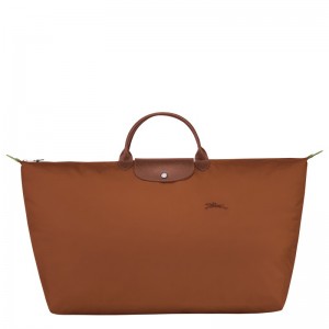 Longchamp Le Pliage Green M Travel Bag Cognac | 4659WNLCE