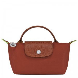 Longchamp Le Pliage Green Pouch With Handle Chestnut | 5408AOZCP