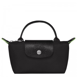 Longchamp Le Pliage Green Pouch With Handle Schwarz | 9613XSQAJ