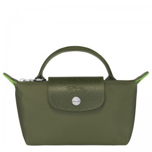 Longchamp Le Pliage Green Pouch With Handle Forest | 3270DSACY