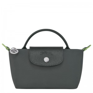 Longchamp Le Pliage Green Pouch With Handle Graphite | 7840NDQFP