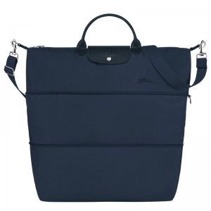 Longchamp Le Pliage Green Travel Bag Expandable Navy | 7012IEWFO