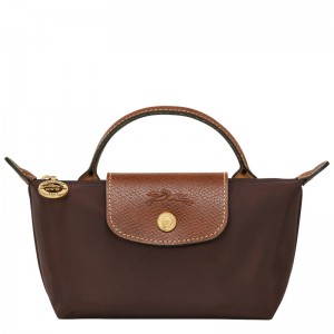 Longchamp Le Pliage Original Pouch With Handle Ebony | 2607HKVQM