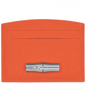 Longchamp Le Roseau Card Holder Orange | 3968KMLQA