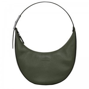 Longchamp Le Roseau Essential M Hobo Bag Khaki | 1458FNWUB