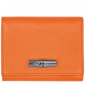 Longchamp Le Roseau Essential Wallet Orange | 6837CEDQW