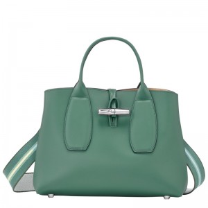 Longchamp Le Roseau M Handbag Sage | 7354HTFXP