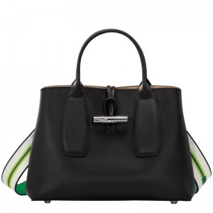 Longchamp Le Roseau M Handbag Schwarz | 2561JLEFW