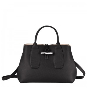 Longchamp Le Roseau M Handbag Schwarz | 8532YBIDQ