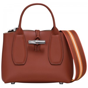 Longchamp Le Roseau S Handbag Mahogany | 6201MSJIH