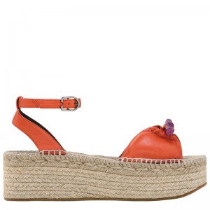 Longchamp Le Roseau Wedge Espadrilles Sienna | 8257HBWYC