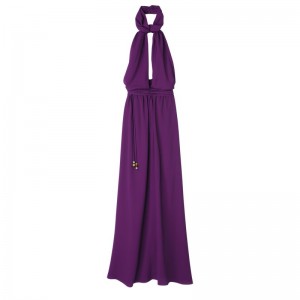 Longchamp Long Dress Violet | 1276MBAYS