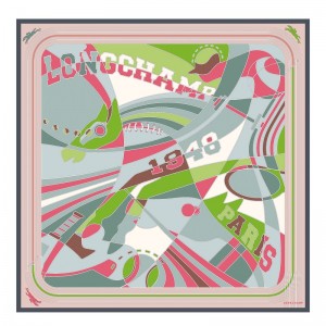 Longchamp Longchamp League Silk Scarf 90 Celadon | 0358IRLBG