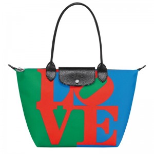 Longchamp Longchamp X Robert Indiana M Tote Bag Rot Navy | 9658FVMBE