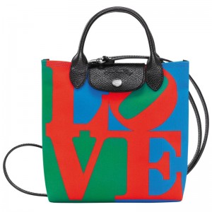 Longchamp Longchamp X Robert Indiana Xs Crossbody Bag Rot Navy | 8234GVQFH