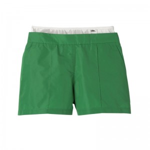 Longchamp Short Pants With Belt Patch Grün | 2184PGYHL