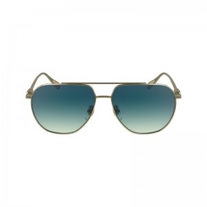 Longchamp Sunglasses Gold Blau | 2693ORFIQ