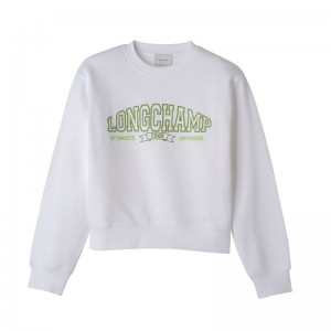 Longchamp Sweatshirt Weiß | 5614TUNRY