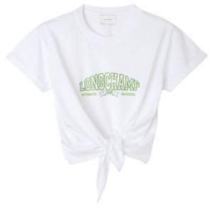 Longchamp Tied T-shirt Weiß | 7016DXNVA