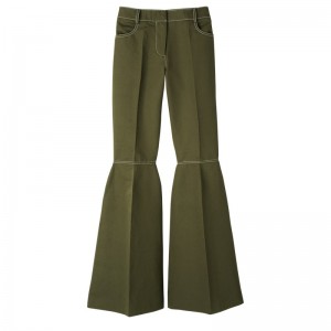 Longchamp Trousers Khaki | 6320VAKJX