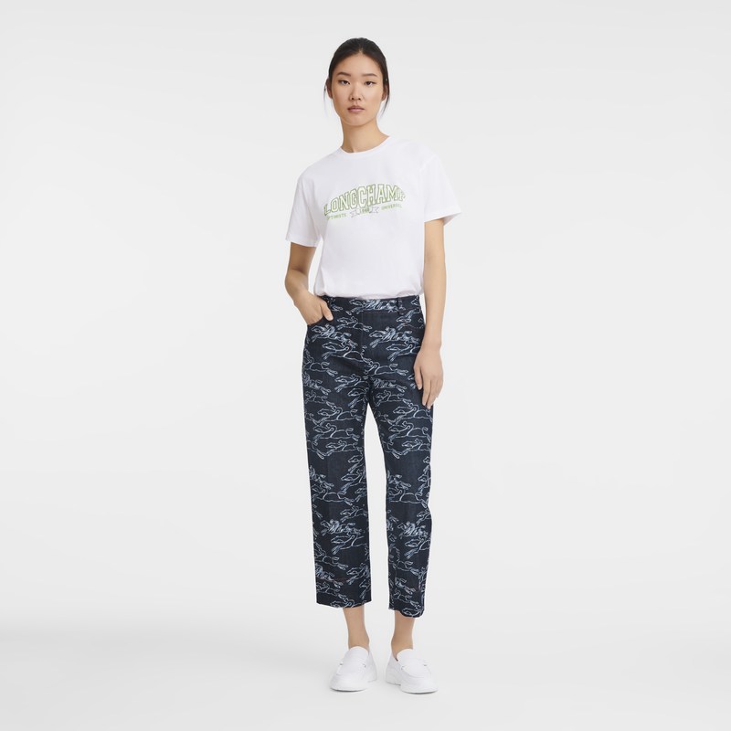 Longchamp Cropped Trousers Navy | 8763OSRWP