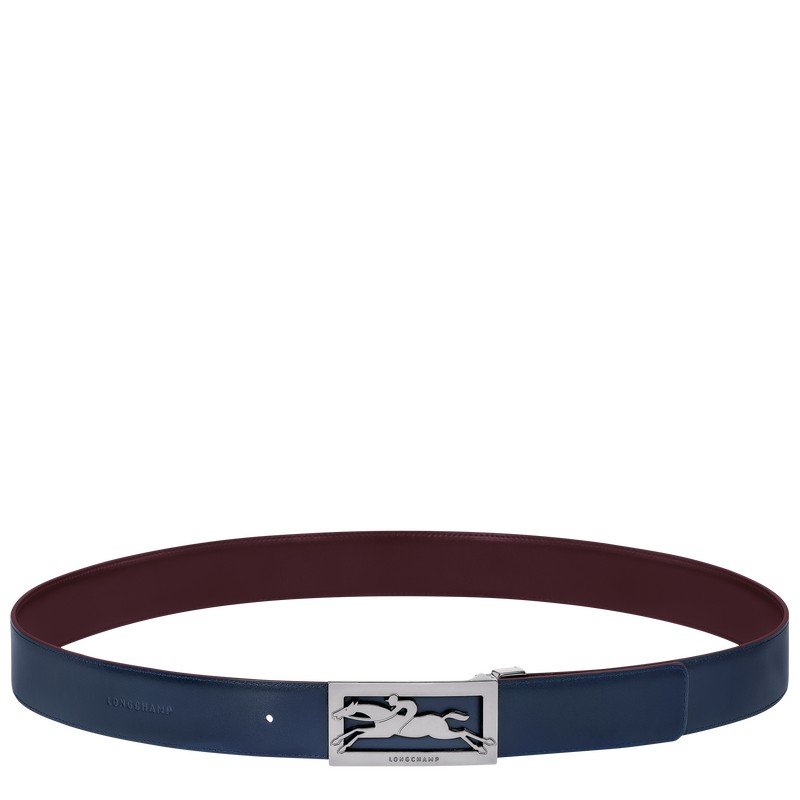 Longchamp Delta Box Belt Navy Bordeaux | 2198MGDLP