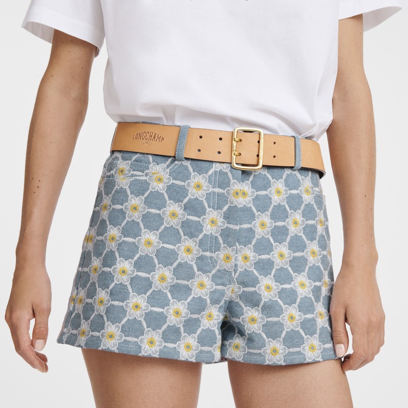 Longchamp Embroidered Shorts Blau | 6251QXENY