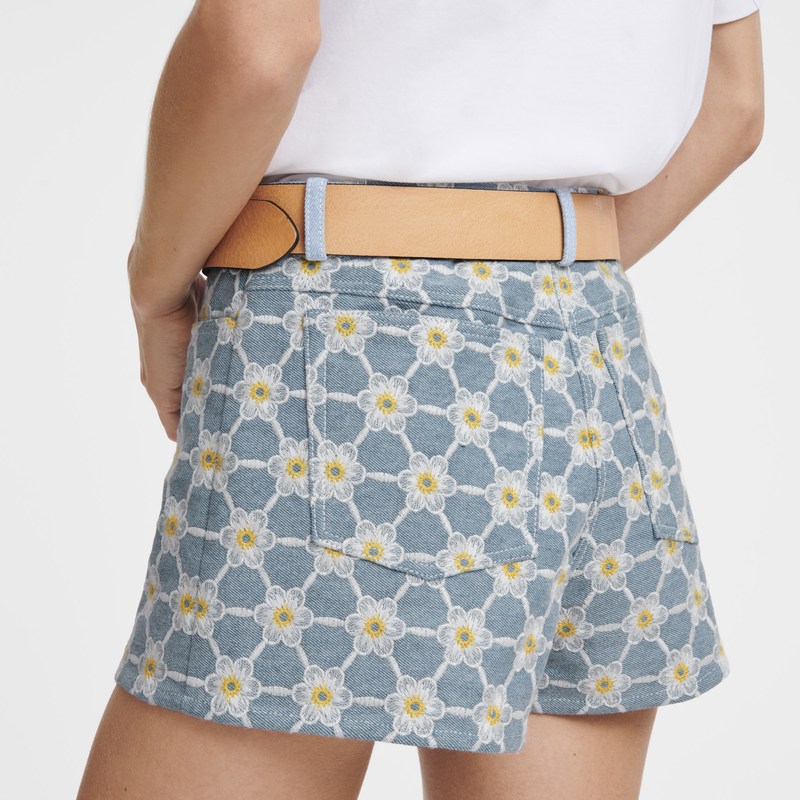 Longchamp Embroidered Shorts Blau | 6251QXENY