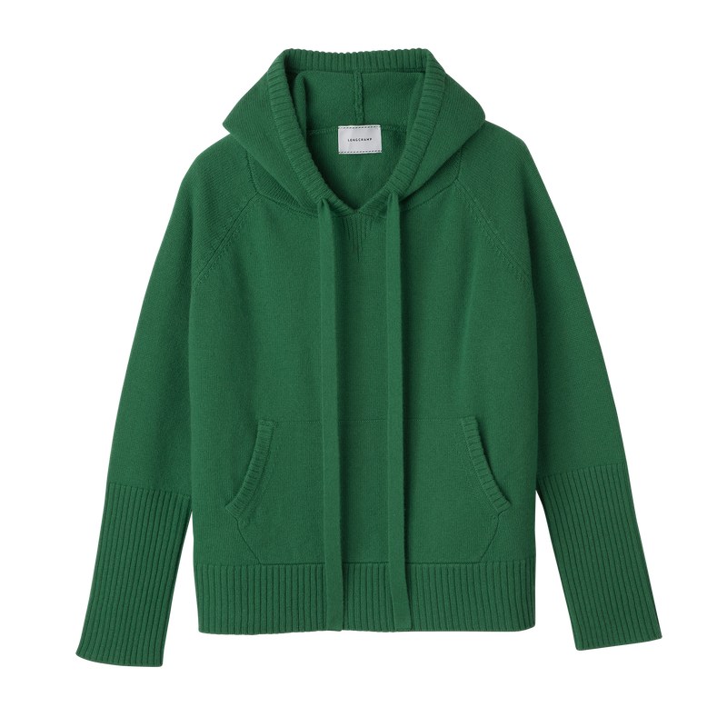 Longchamp Hoodie Jumper Grün | 4798CEMLK