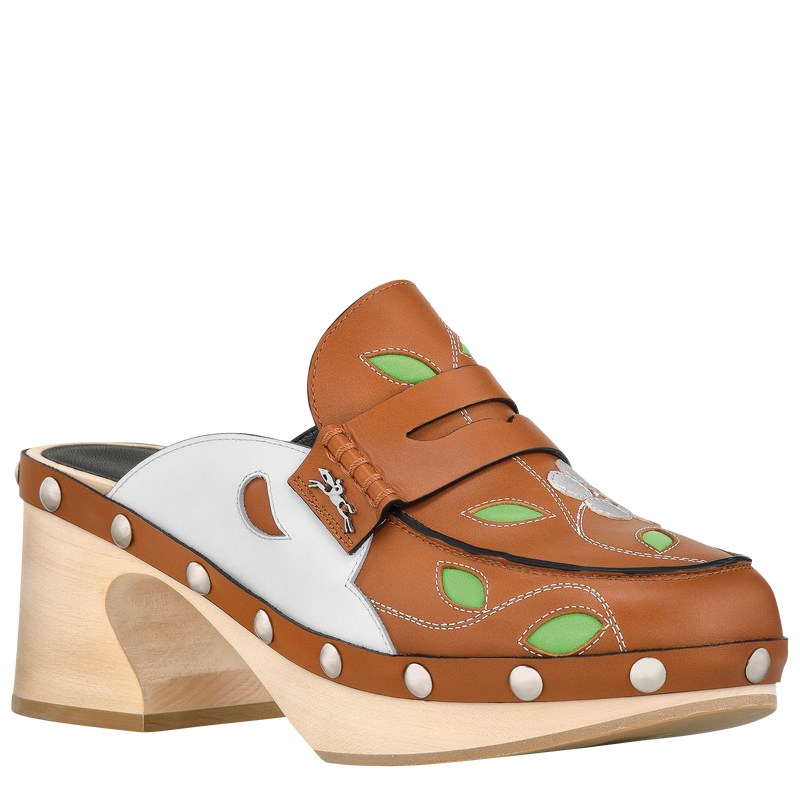 Longchamp La Cigale Clogs Cognac | 5902MHKOZ