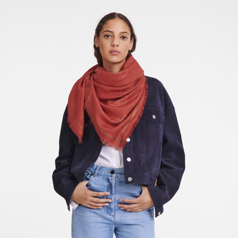 Longchamp La Médaille Longchamp Shawl Tomato | 7862VHWXL