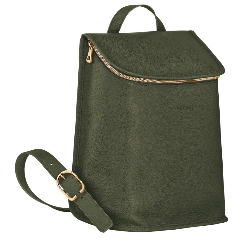 Longchamp Le Foulonné Backpack Khaki | 7964BUPWA