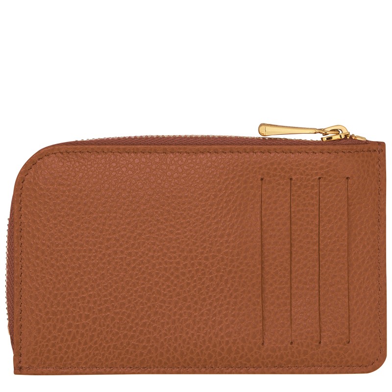 Longchamp Le Foulonné Card Holder Caramel | 1342KVCMX